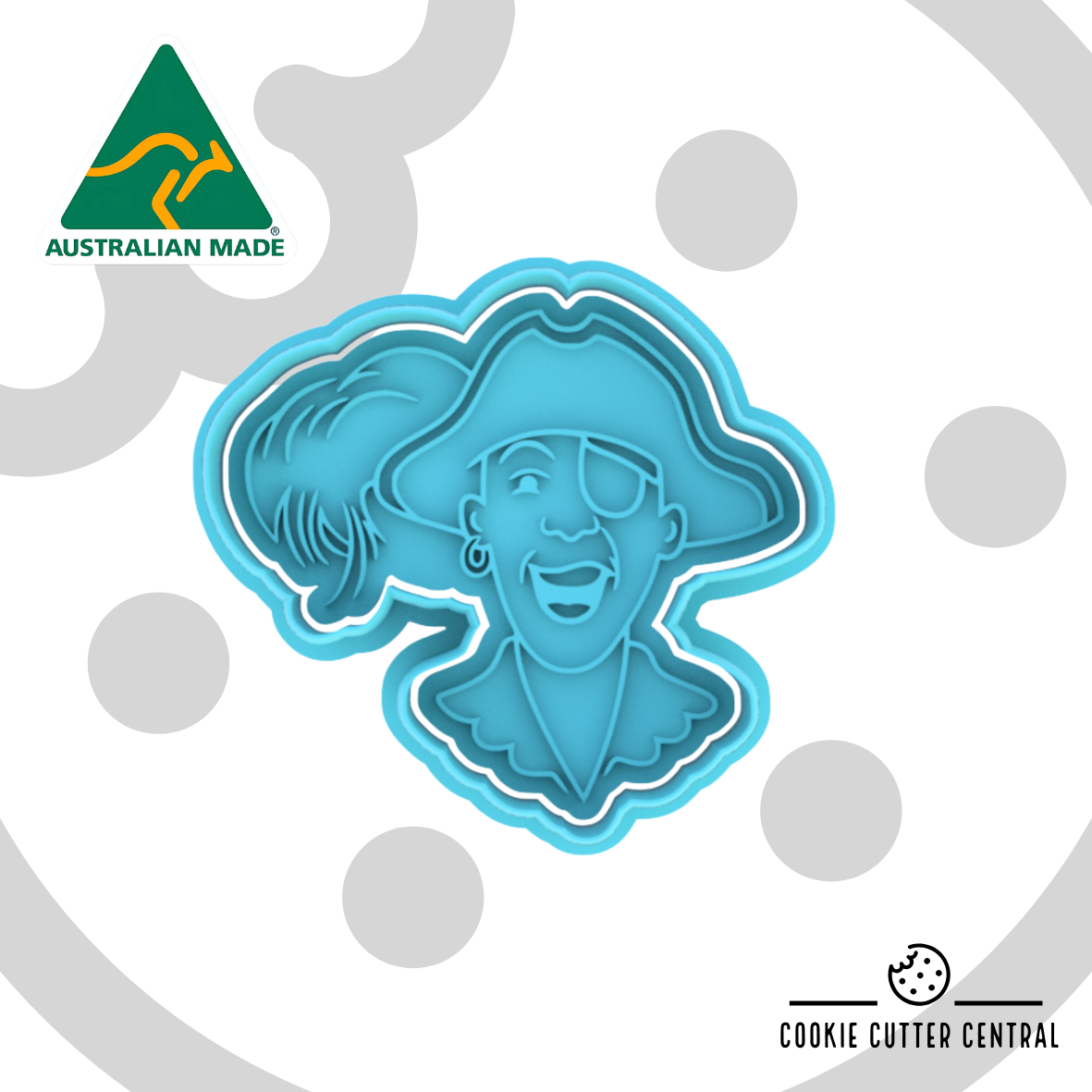 Wiggles - Captain Feathersword Cookie Cutter and Embosser- 7.2cm x 7.8cm