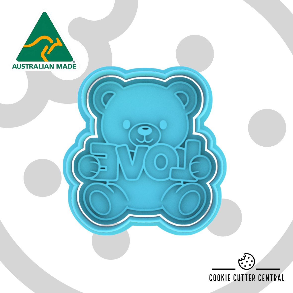 Love Teddy Bear Cookie Cutter and Embosser - 6.6cm x 6.4cm
