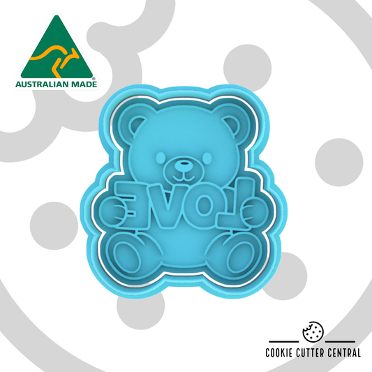 Love Teddy Bear Cookie Cutter and Embosser - 6.6cm x 6.4cm