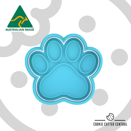Paw Print Cookie Cutter and Embosser - 7.3cm x 8.1cm