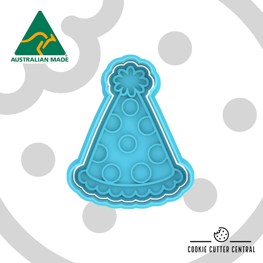 Party Hat with Spots Cookie Cutter and Embosser - 8.4cm x 6.8cm