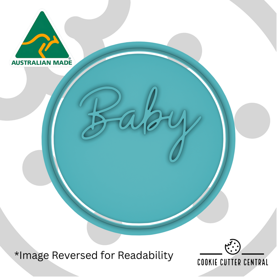 Baby (Stamp your own Name) Cookie Cutter and Embosser - 7cm Round