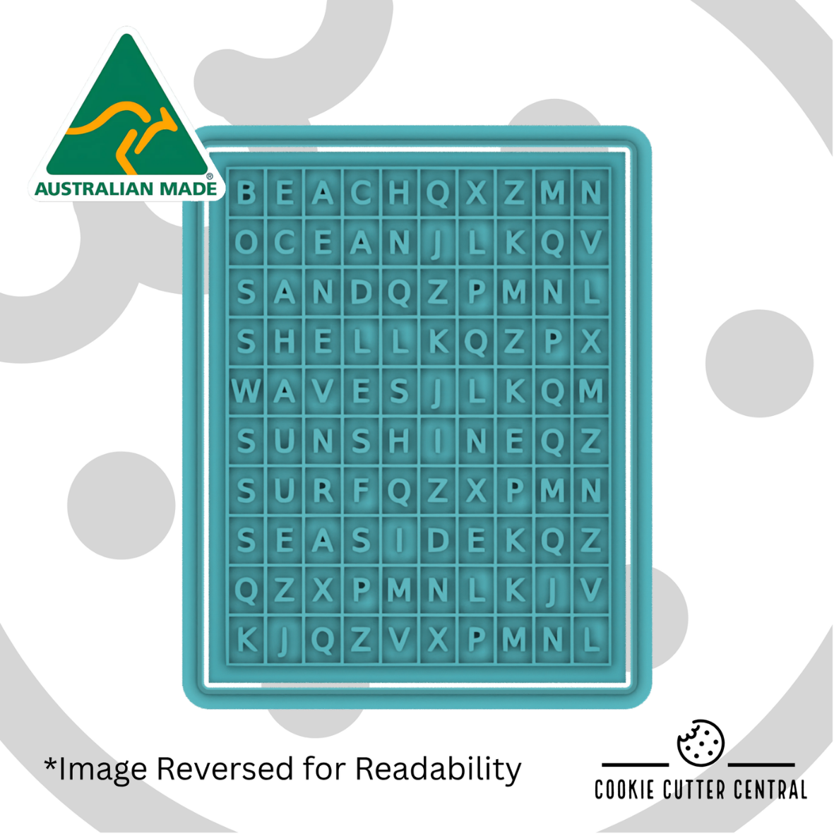 Beach Theme Word Search Cookie Activity Set - Cutter and embosser