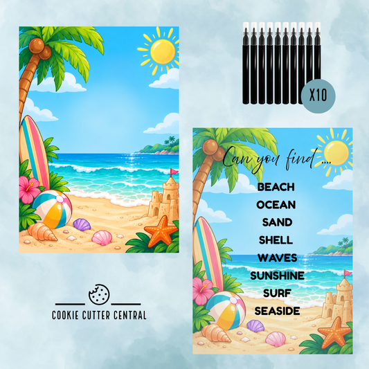 Beach Theme Word Search Cookie Activity Set - Refill pack