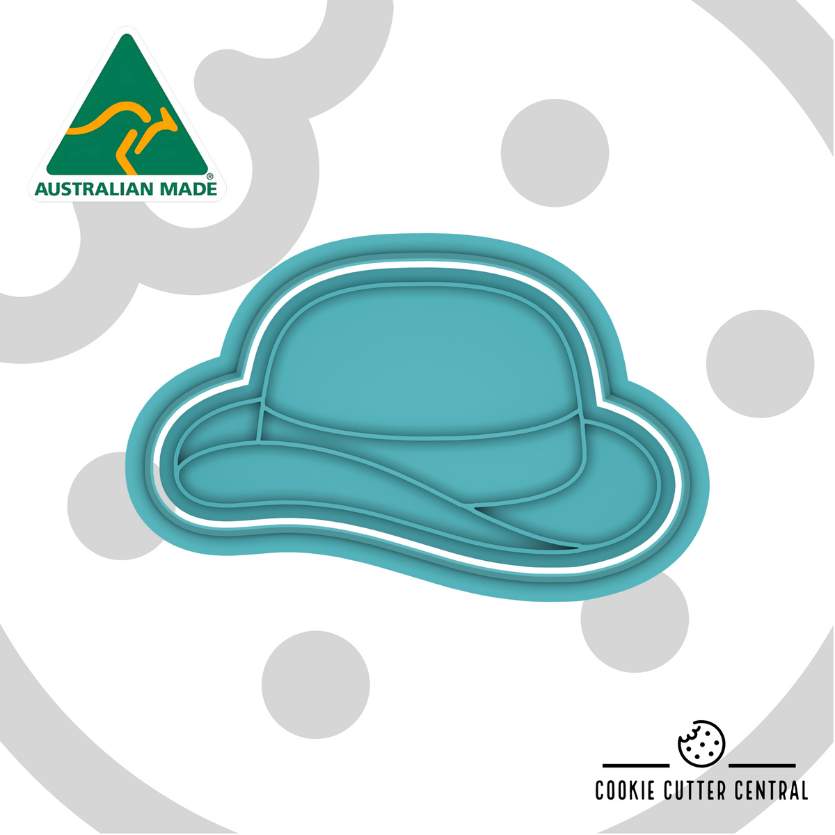 Bowler Hat Cookie Cutter and Embosser - 4.5cm x 7.5cm