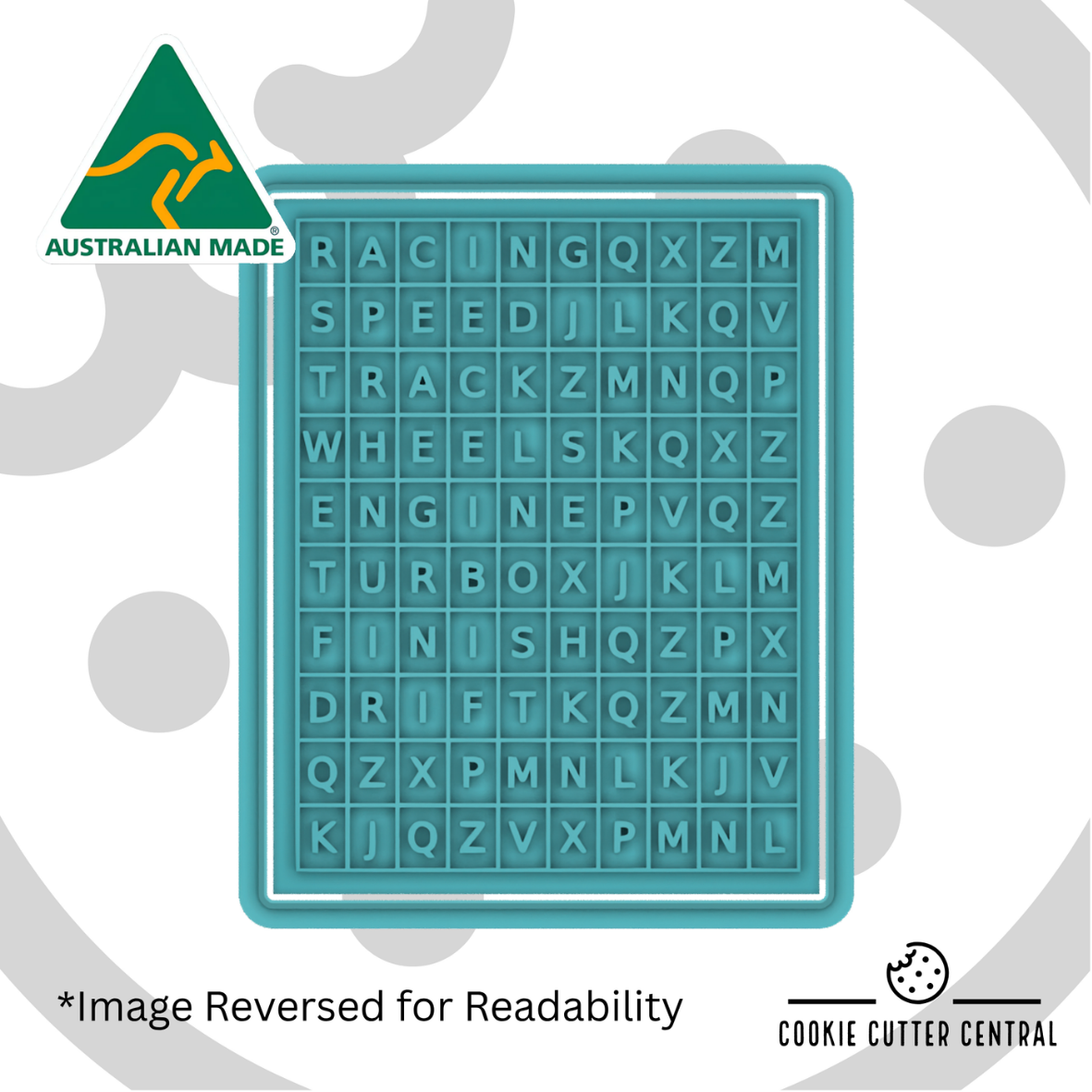 Cars Theme Word Search Cookie Activity Set - Cutter and embosser