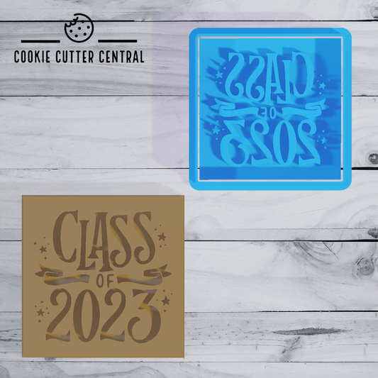 Class of 2023 Cookie Cutter and Embosser 6.7cm Square