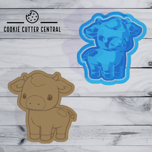 Cow Cookie Cutter and Embosser - 7.2cm x 6.8cm