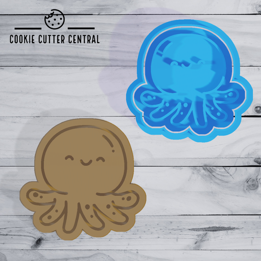 Cute Octopus Cookie Cutter and Embosser - 6.6cm x 6.9cm
