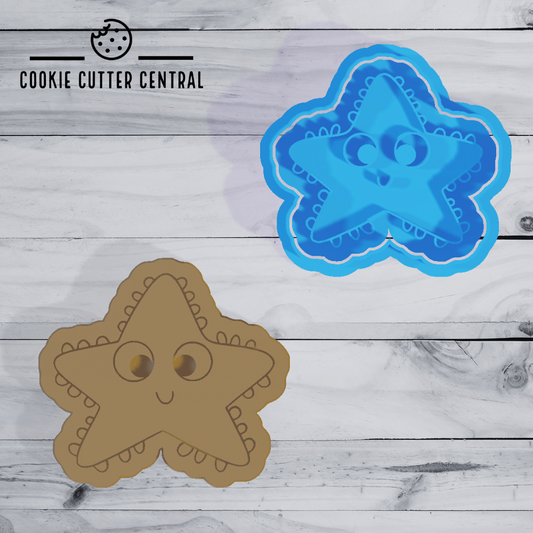 Cute Starfish Cookie Cutter and Embosser - 6.6cm x 7.2cm