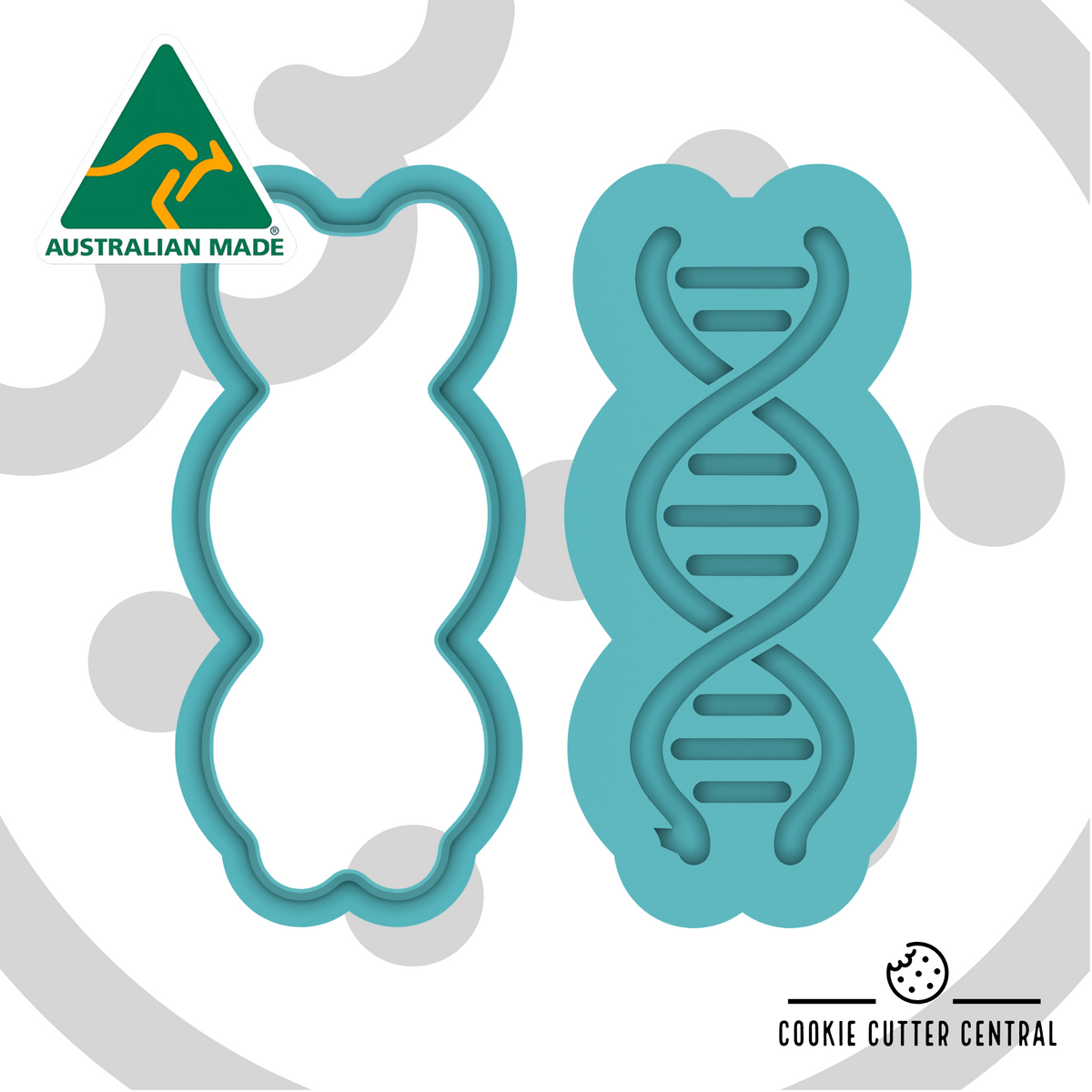 DNA Cookie Cutter and Layered Debosser - 7cm x 2.7cm — cutter and debosser STL render