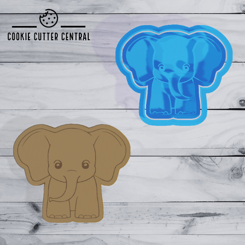 Elephant Cookie Cutter and Embosser - 6.2cm x 7.4cm
