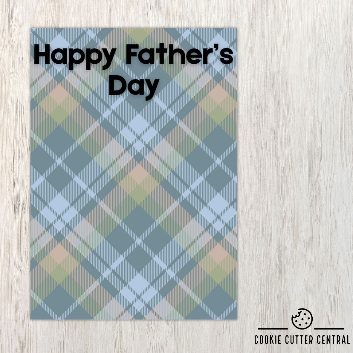 Blue Plaid Happy Father’s Day Cookie Backing Cards – Pack of 10
