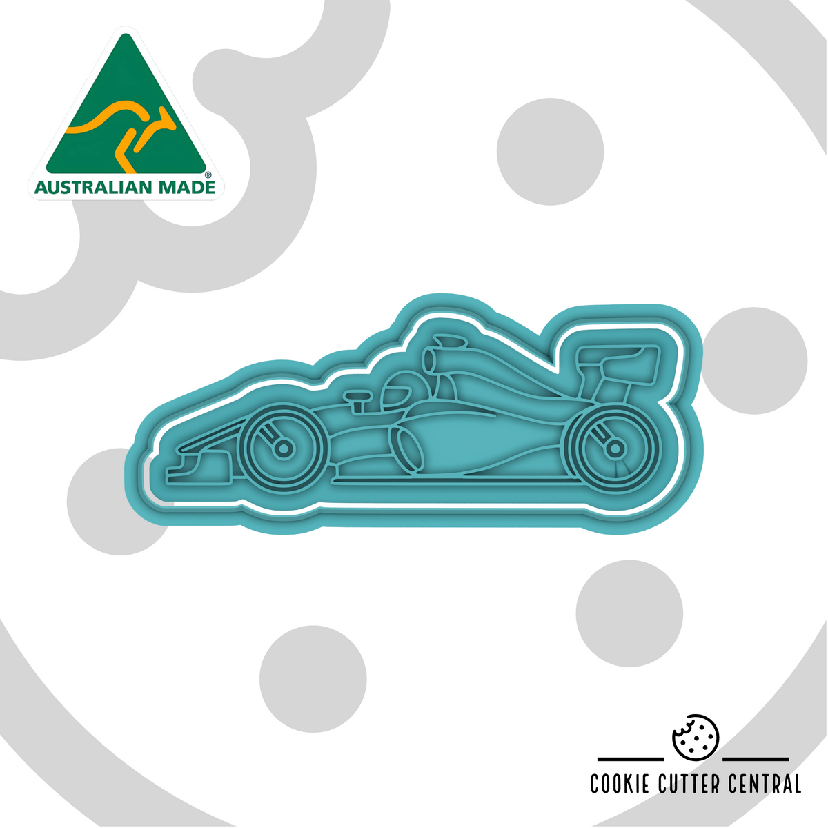 Formula 1 Racing Car Cookie Cutter and Embosser - 4cm x 11cm
