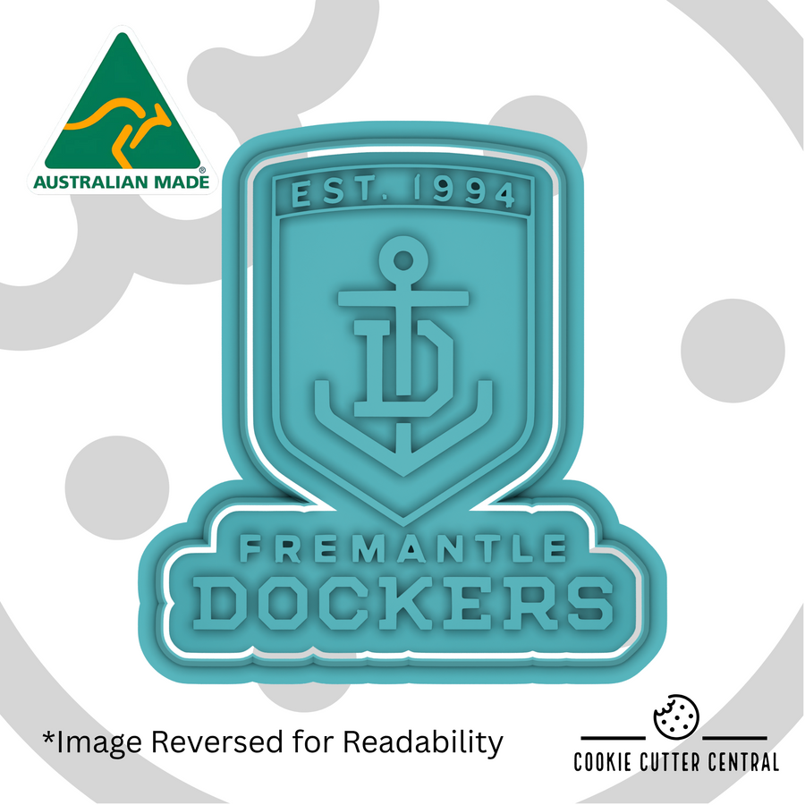 Fremantle Dockers Logo Cookie Cutter and Embosser - 8cm x 7.5cm