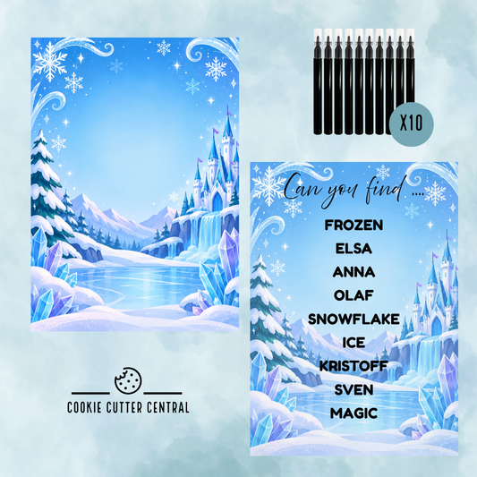 Frozen Theme Word Search Cookie Activity Set - Refill pack