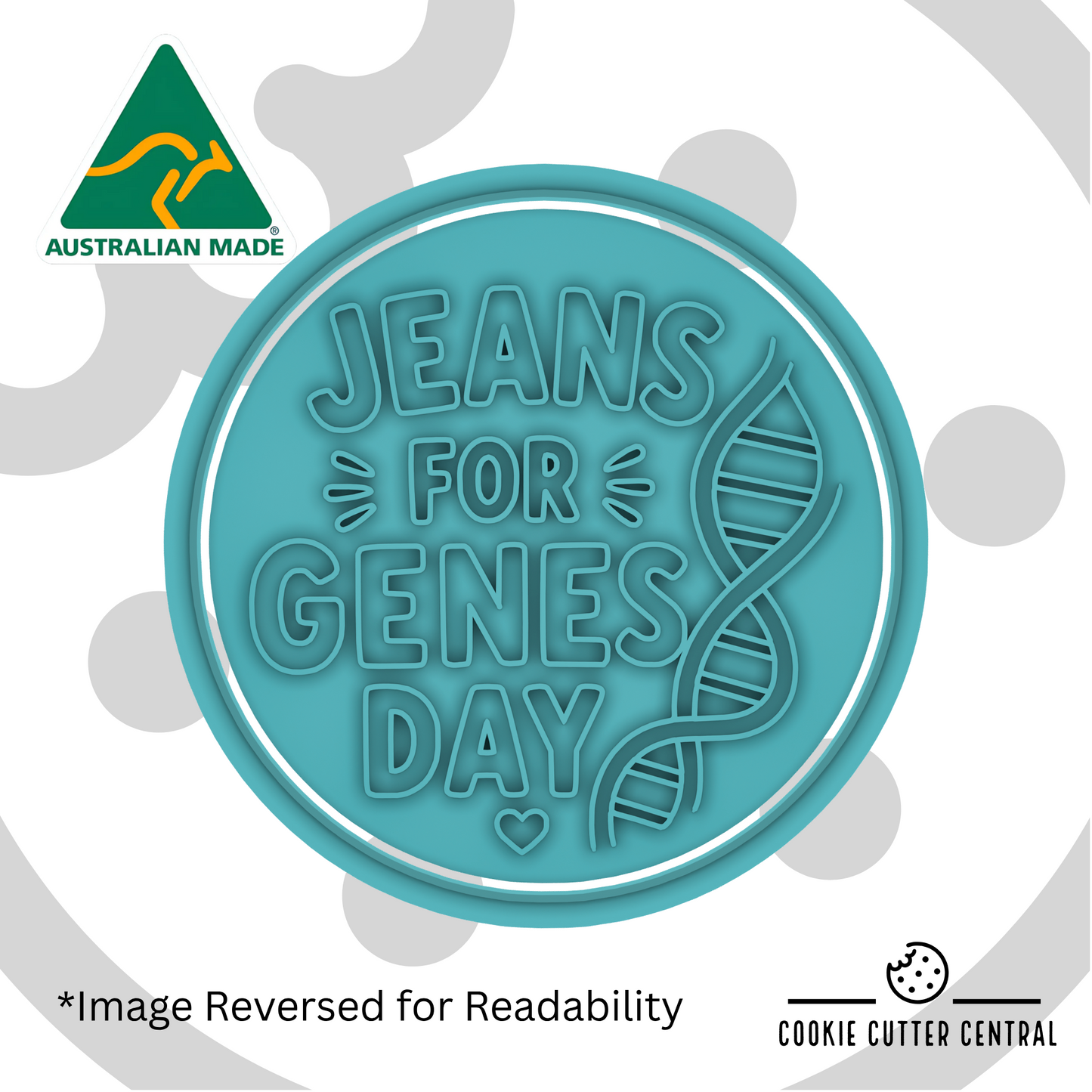 Jeans for Genes Day Cookie Cutter and Embosser - 7.5cm
