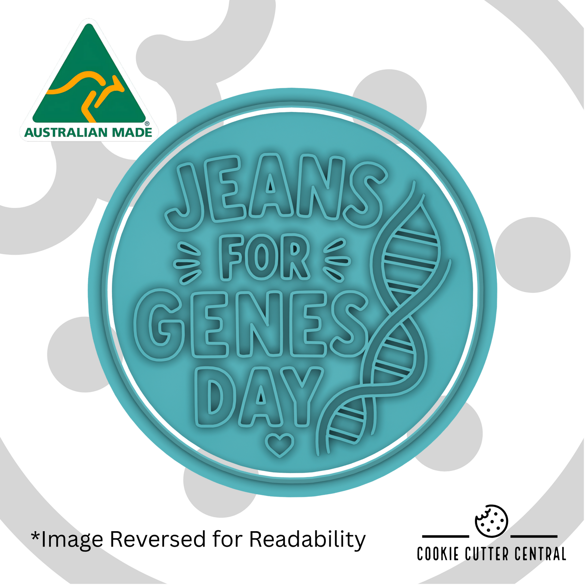 Jeans for Genes Day Cookie Cutter and Embosser - 7.5cm