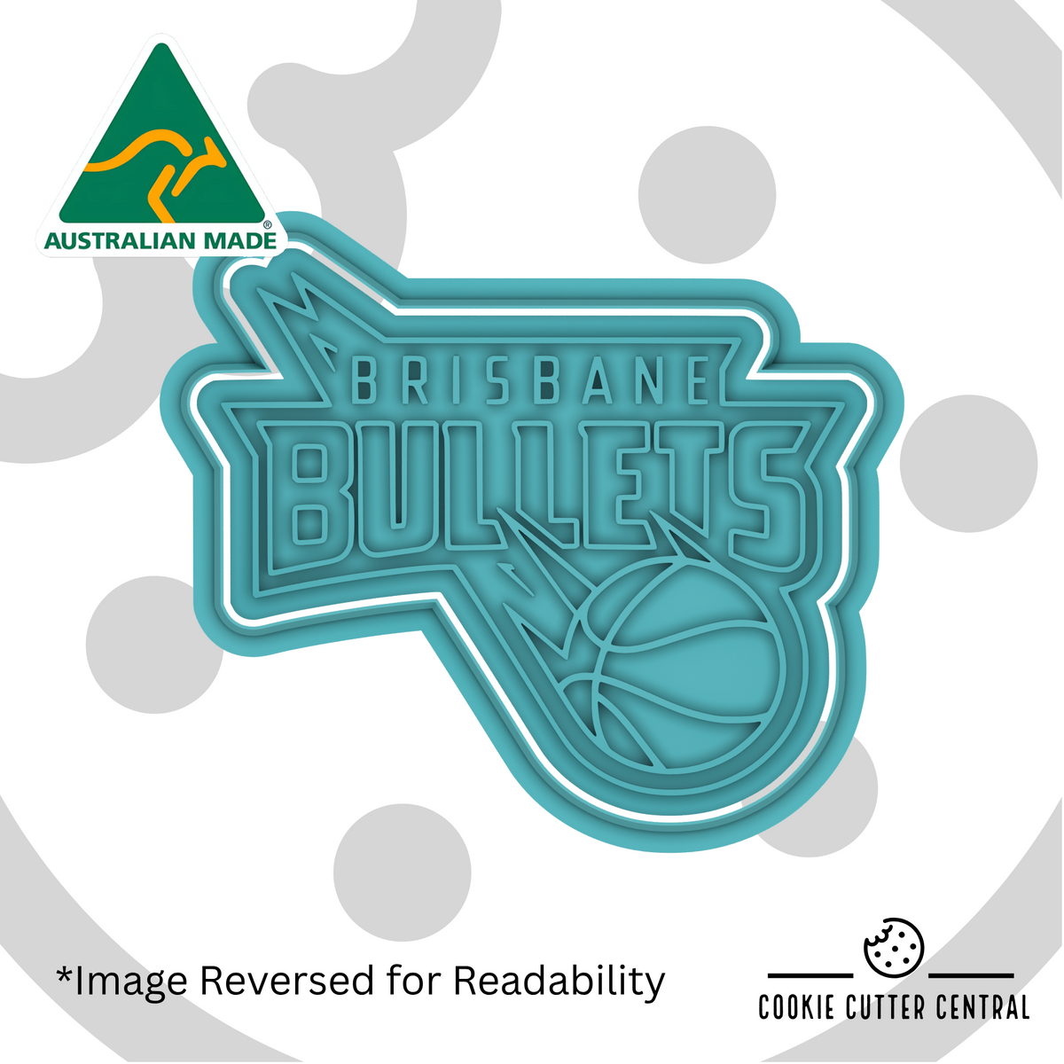 Brisbane Bullets Cookie Cutter and Embosser - 7.6cm x 9cm