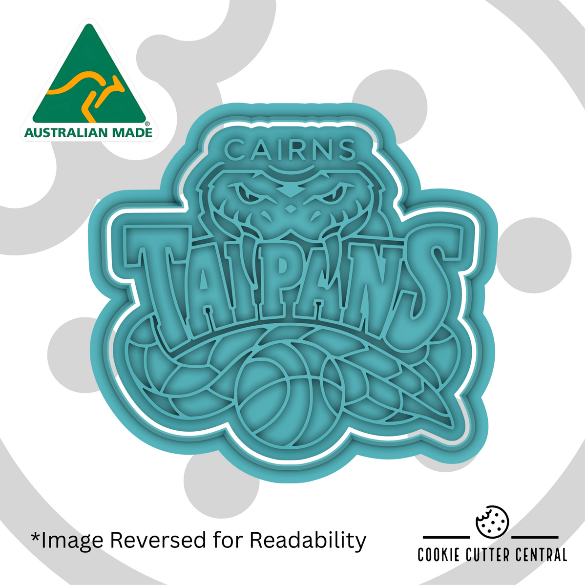 Cairns Taipans Cookie Cutter and Embosser - 7.3cm x 7.9cm