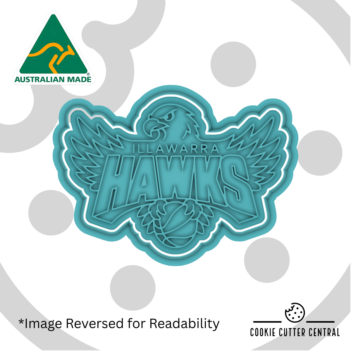 Illawarra Hawks Cookie Cutter and Embosser - 6.7cm x 9.5cm