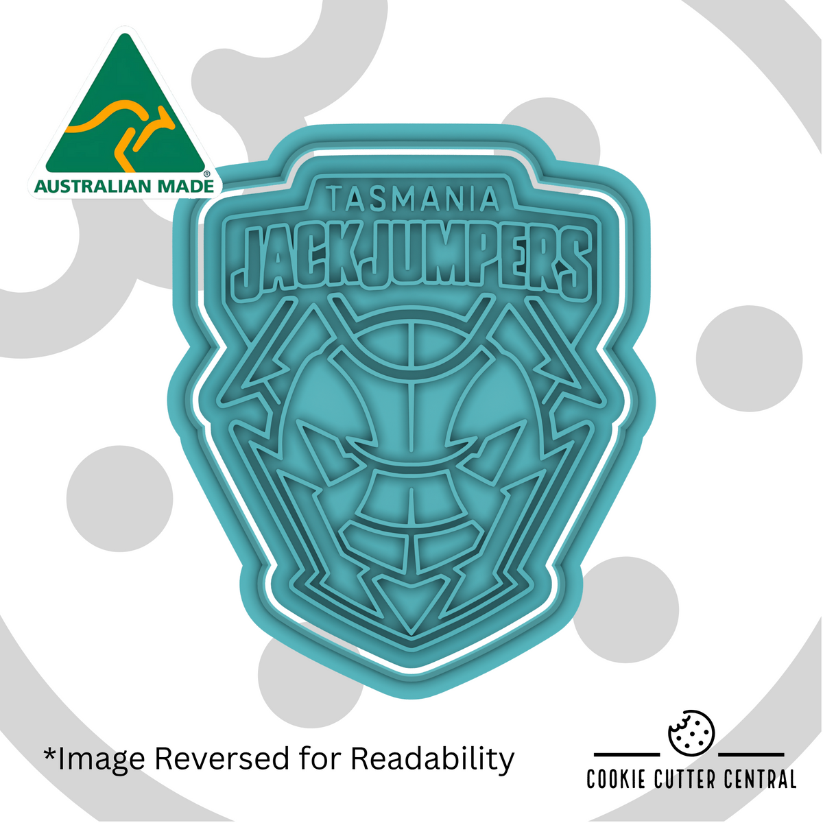Tasmania JackJumpers Cookie Cutter and Embosser - 8.2cm x 6.8cm