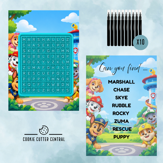 Paw Patrol Theme Word Search Cookie Activity Set - Starter bundle