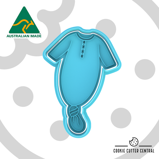 Knotted Baby Romper Cookie Cutter and Embosser - 9.7cm x 6.6cm