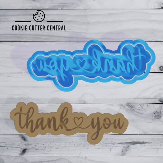 Thank you Heart Cookie Cutter and Embosser - 4.5cm x 12.5cm