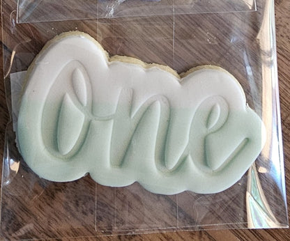 One Cursive Cookie Cutter and Embosser - 4.8cm x 9cm
