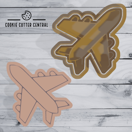 Airplane Cookie Cutter and Embosser - 7.5cm x 7.5cm