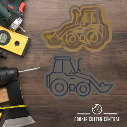 Bulldozer Cookie Cutter and Embosser - 5.7cm x 9cm