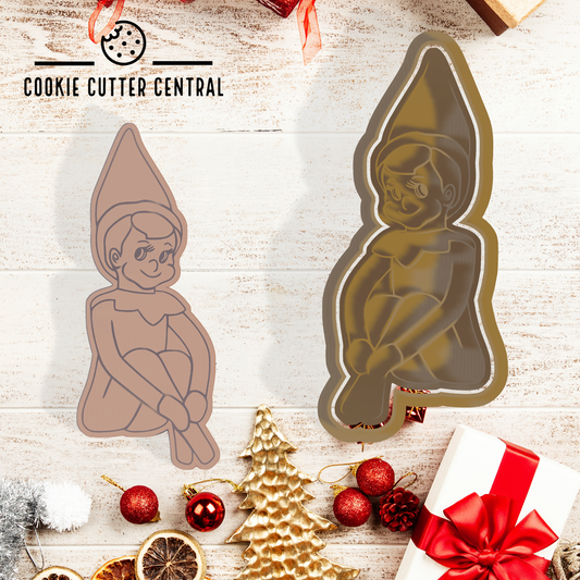 Elf on the Shelf Cookie Cutter and Embosser - 11.1cm x 4.6cm