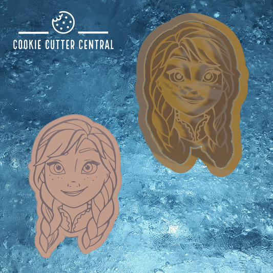 Disney Frozen - Anna Cookie Cutter and Embosser - 8.1cm x 5.3cm