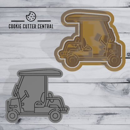 Golf Buggy Cookie Cutter and Embosser - 6.4cm x 7.5cm