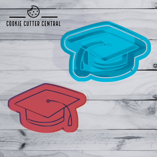 Graduation Hat Cookie Cutter and Embosser - 5.4cm x 8.5cm