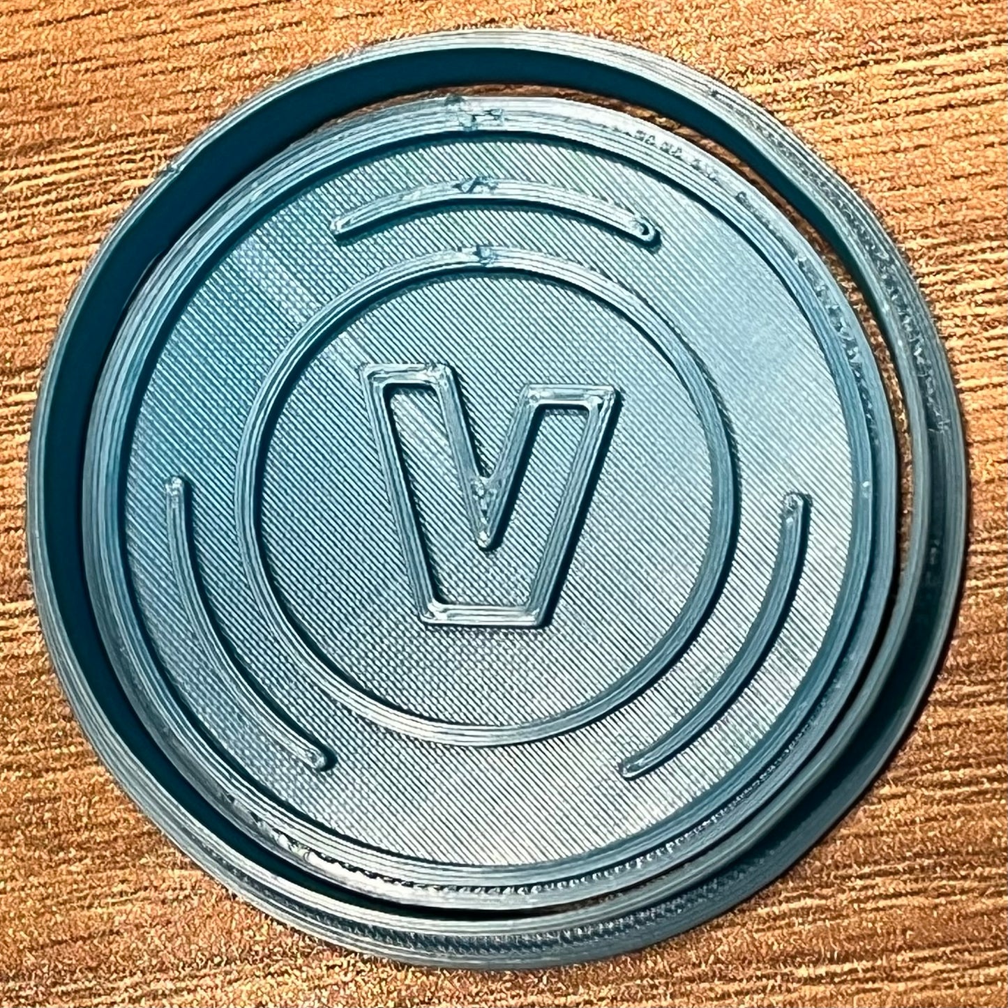 Fortnite V-Buck Cookie Cutter and Embosser - 6.5cm Round