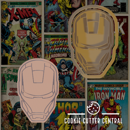 Iron Man Helmet Cookie Cutter and Embosser - 7.9cm x 5.1cm