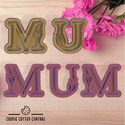 MUM Cookie Cutter and Embosser Set - 7.5cm