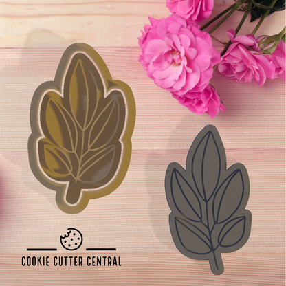 Leaf Branch Cookie Cutter and Embosser - 7.5cm x 4.3cm