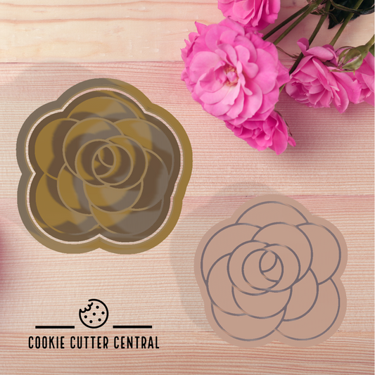 Rose Cookie Cutter and Embosser - 6.5cm x 6.5cm