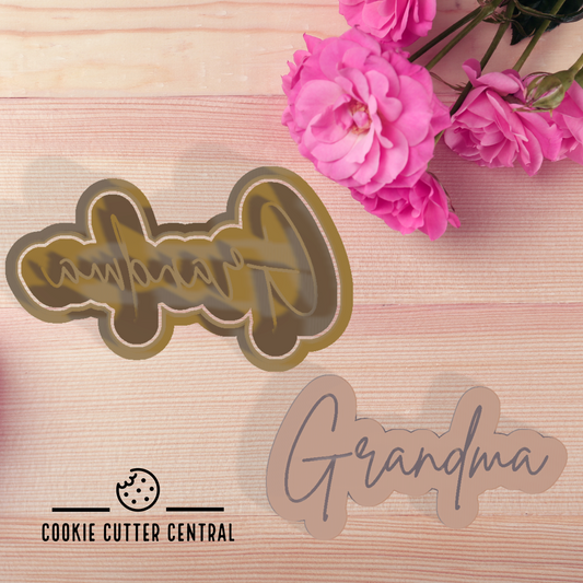 Grandma Cookie Cutter and Embosser - 5.6cm x 10.2cm