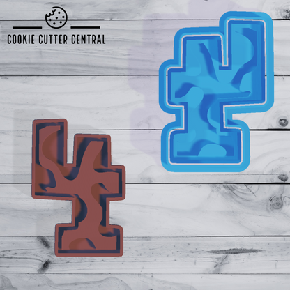 Cow Print Number Cookie Cutter and Embosser Set