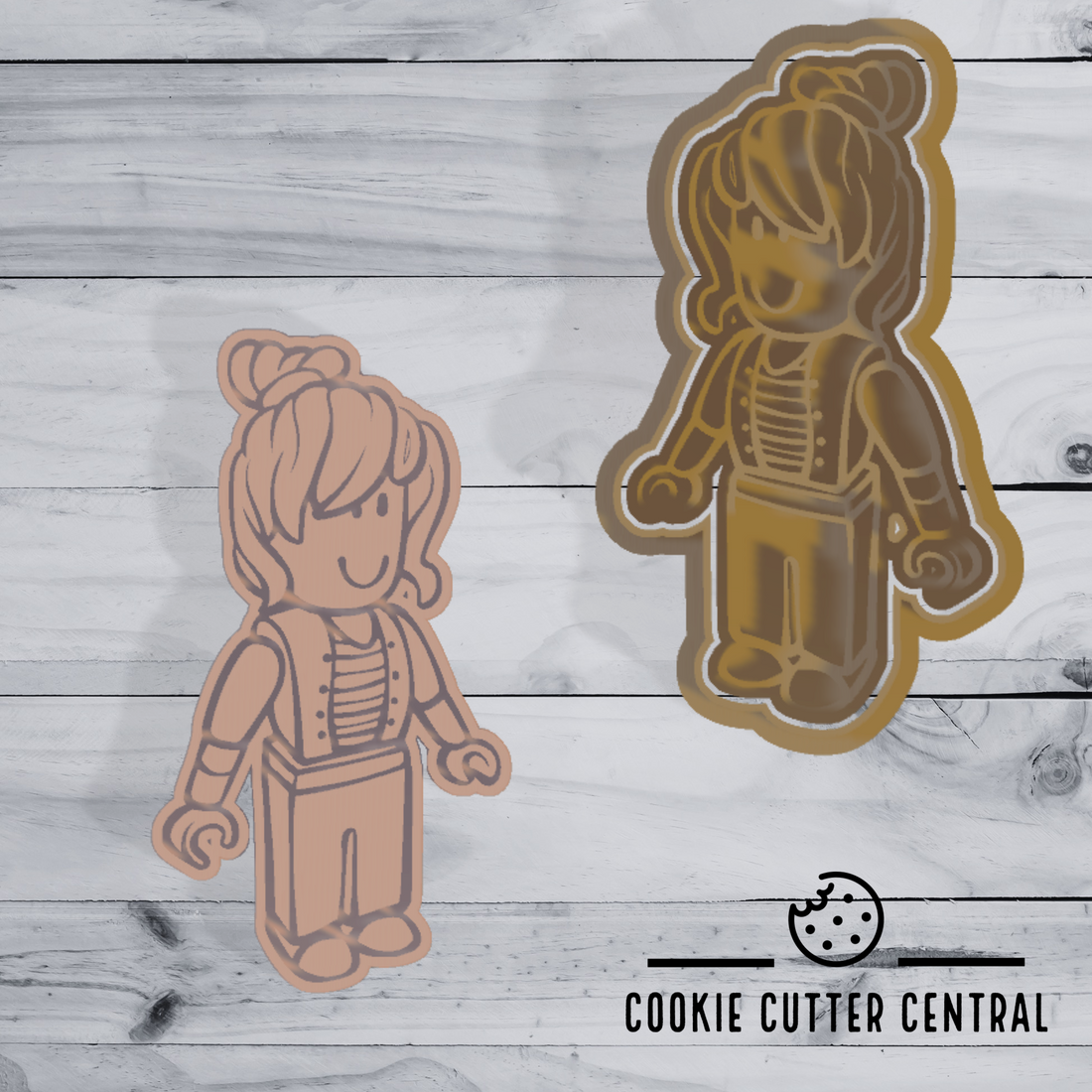 Roblox Character Girl Cookie Cutter and Embosser 10.8cm x 5.9cm Cookie Cutter Central