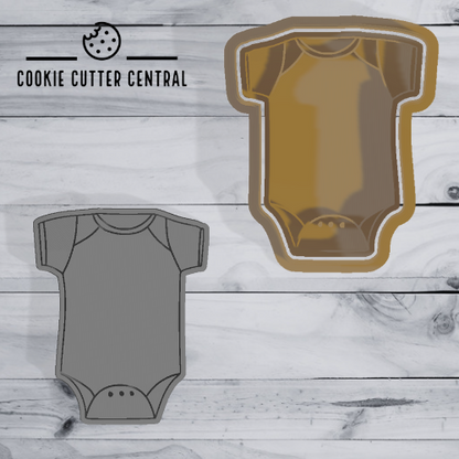 Baby Romper Bodysuit Cookie Cutter and Embosser - 7.4cm x 6cm