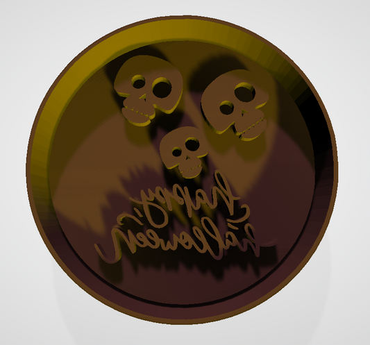 Skull Happy Halloween Cookie Cutter and Embosser - 6.5cm Round
