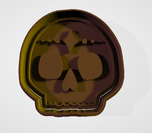 Skull Head Cookie Cutter and Embosser - 6.6cm x 6.3cm x 1.3cm