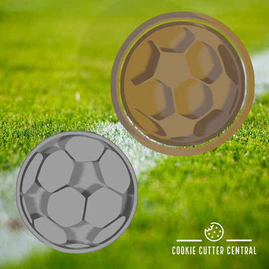 Soccer Ball Cookie Cutter and Embosser - 6.5cm Round