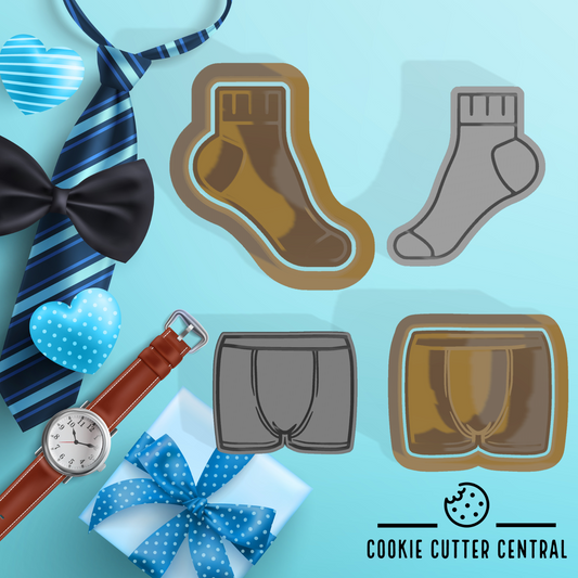 Socks and Jocks Mini Cookie Cutter and Embosser Gift Set - Fathers day