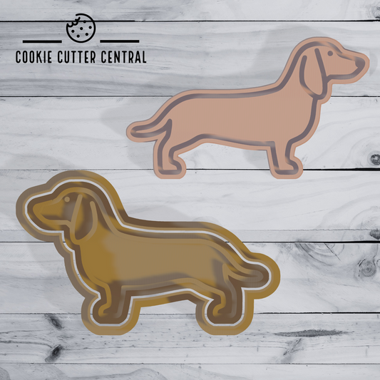 Sausage Dog Dachshund Cookie Stamp and Cutter - 10.8cm x 6.4cm